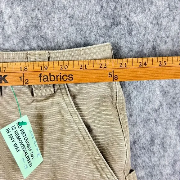 Duluth Cargo Shorts Mens 48 Khaki Thick Canvas Workwear Utility Gusseted